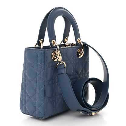 Christian Dior Lambskin Cannage Small My ABCDior Lady Dior Denim Blue 3 of 11