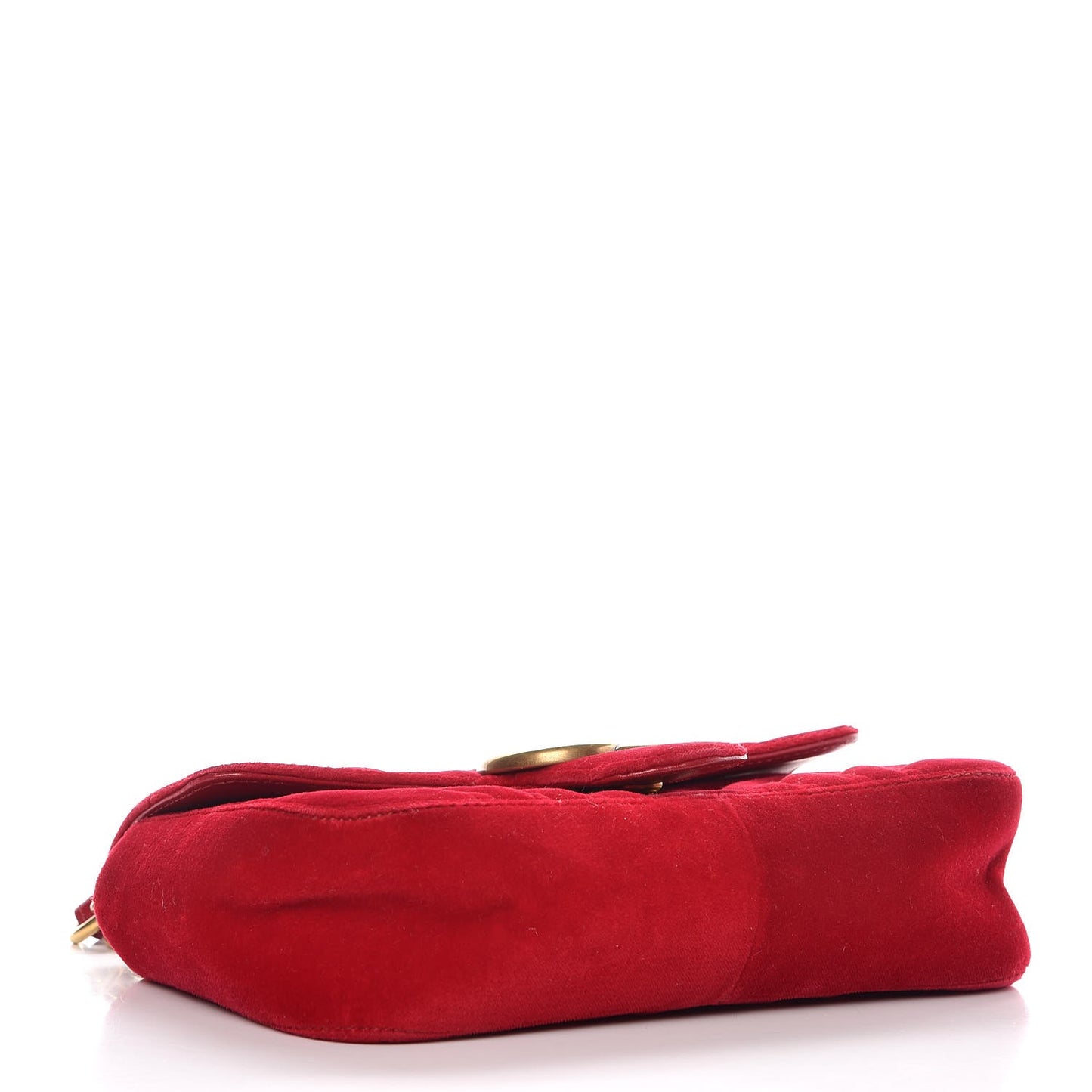 Velvet Matelasse Mini GG Marmont Shoulder Bag Hibiscus Red