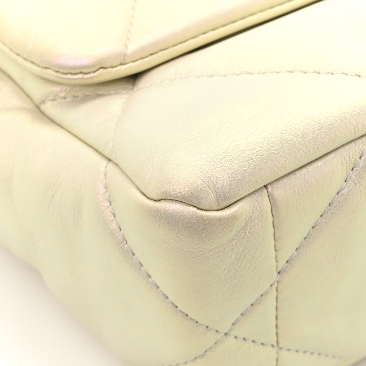 Chanel Iridescent Calfskin Quilted Medium Chanel 19 Flap White 12 of 14