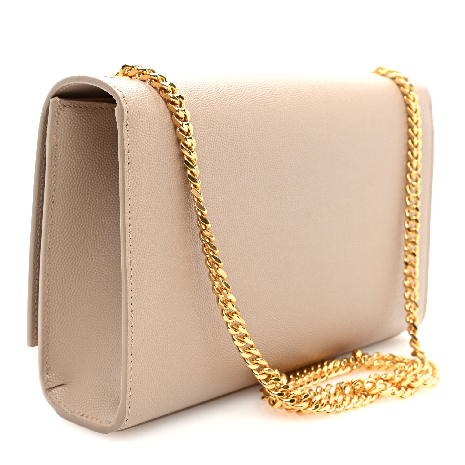 Saint Laurent Grain De Poudre Medium Monogram Kate Satchel Dark Beige 3 of 10