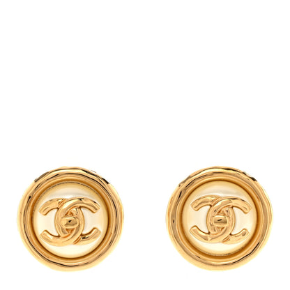 Chanel Pearl CC Turnlock Round Earrings Gold 1 of 5