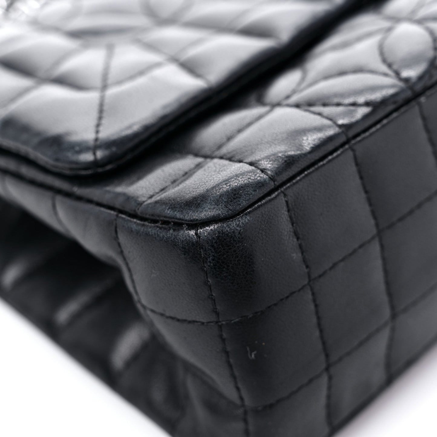 Lambskin Mini Lady Graphic Flap Black