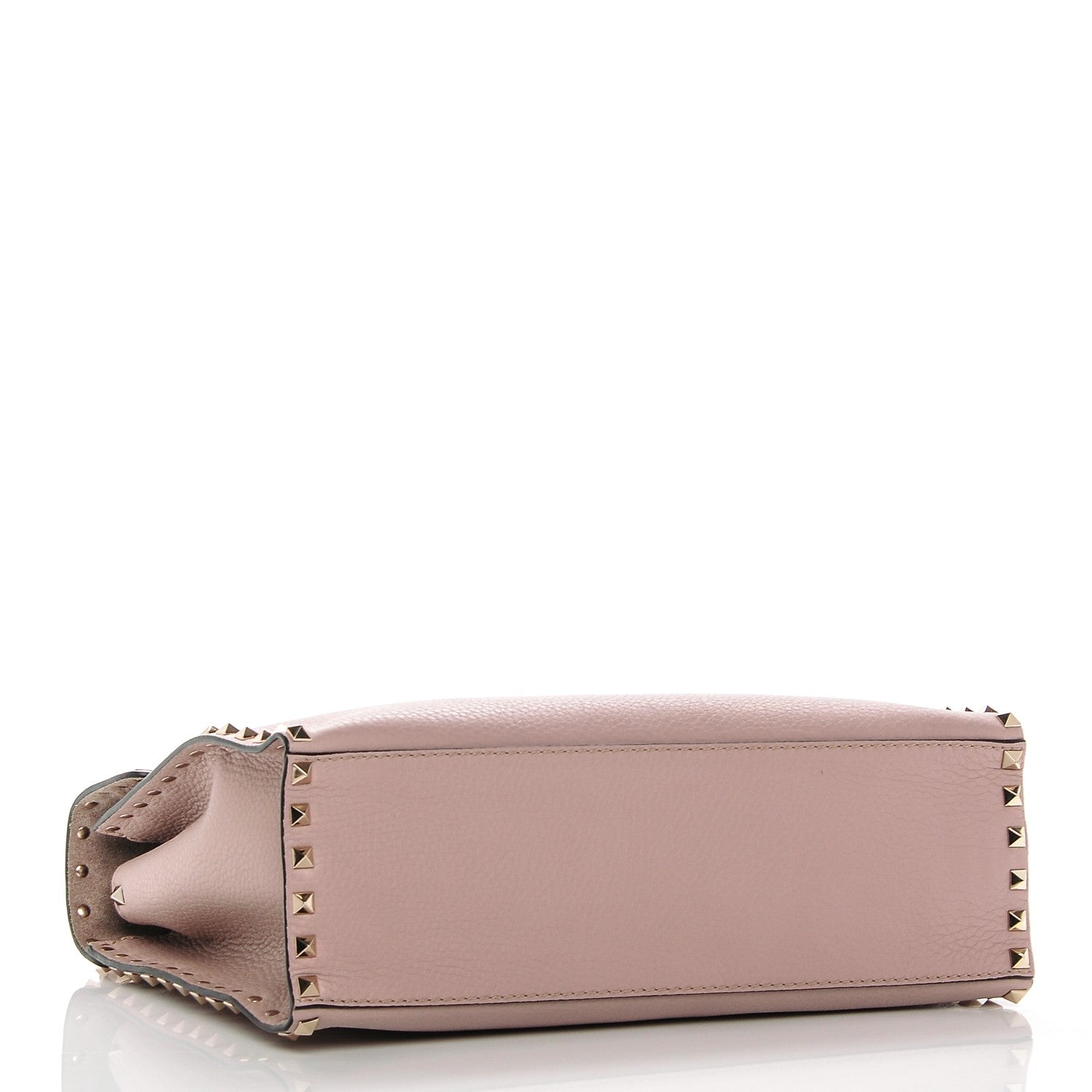 Valentino Garavani Pebbled Calfskin Rockstud Single Handle Flap Bag Poudre 4 of 6