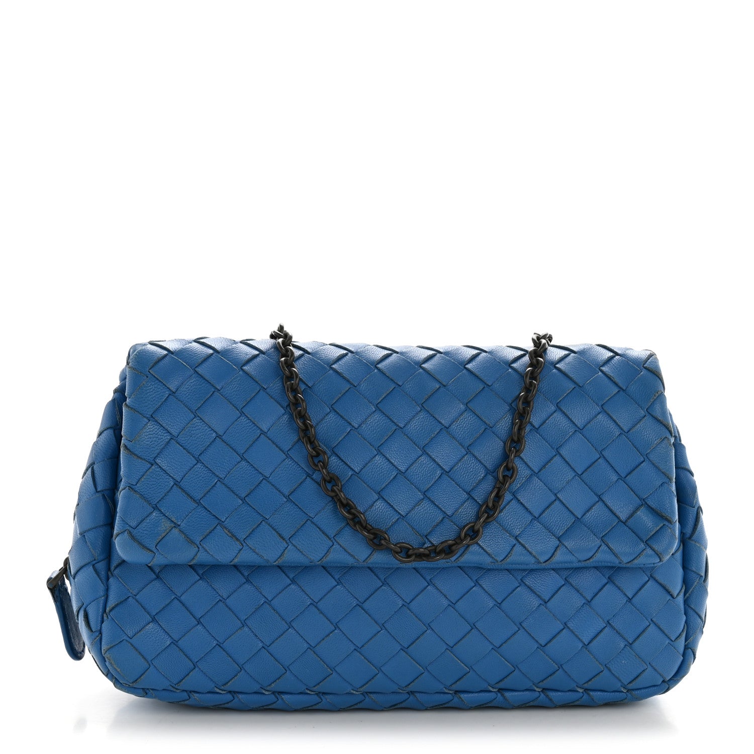 Bottega Veneta Nappa Intrecciato Small Chain Crossbody Blue 1 of 14