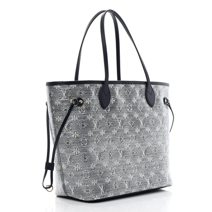 Louis Vuitton Monoglam Neverfull MM Blue 4 of 15
