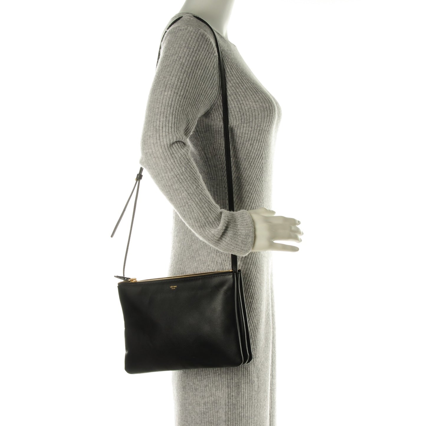 Lambskin Large Trio Crossbody Bag Black