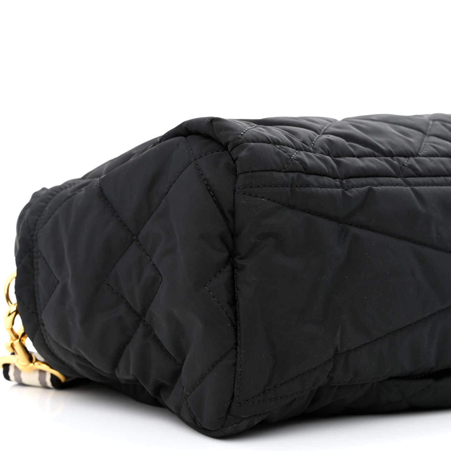 Nylon Quilted Medium Weekender Bag Black