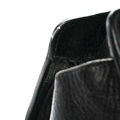 Saint Laurent Calfskin Crocodile Embossed Small Monogram Cabas Black 21 of 21