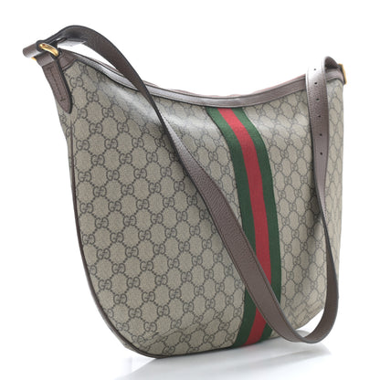 Gucci GG Supreme Monogram Web Ophidia Half Moon Hobo Brown 3 of 11