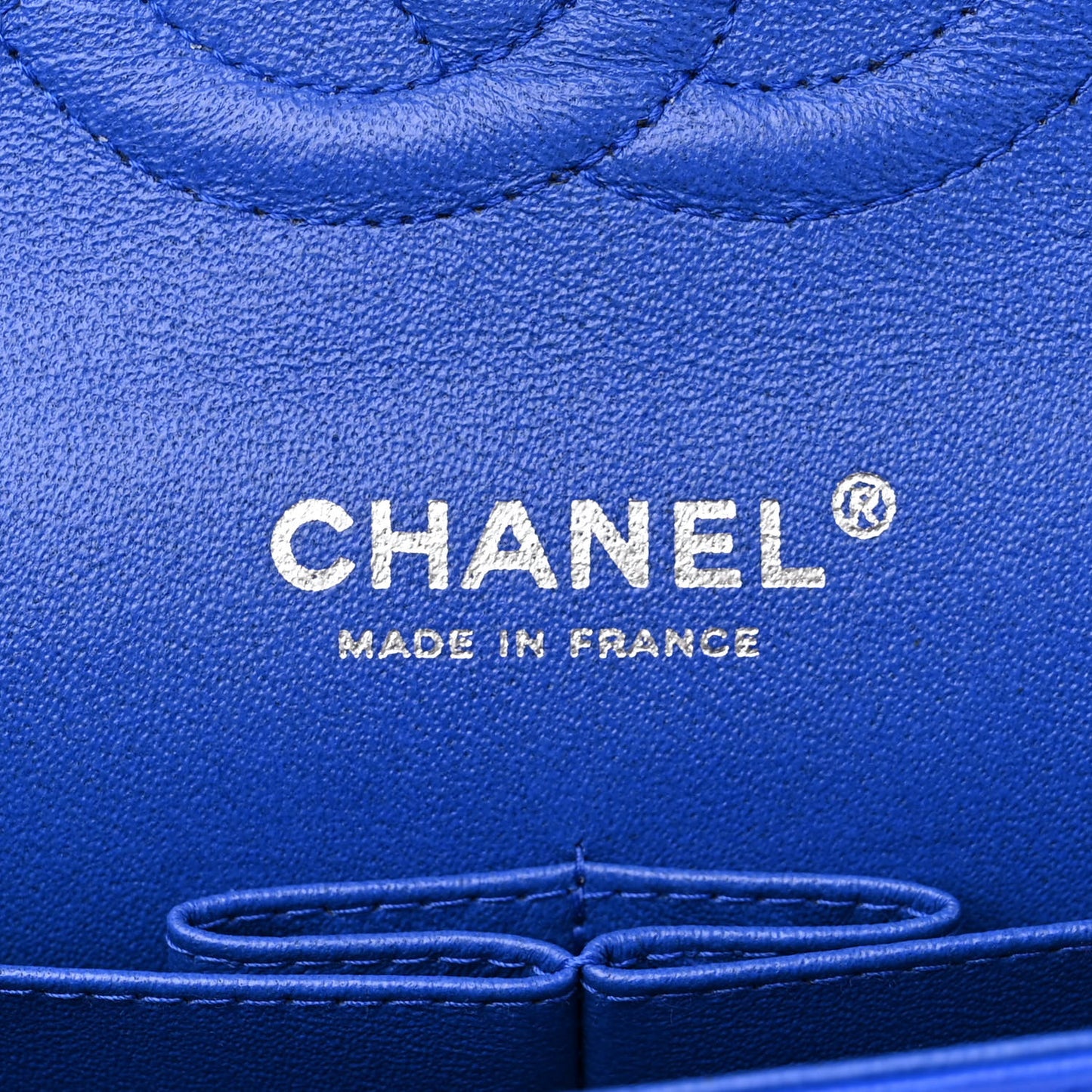 Lambskin Quilted Medium Double Flap Blue