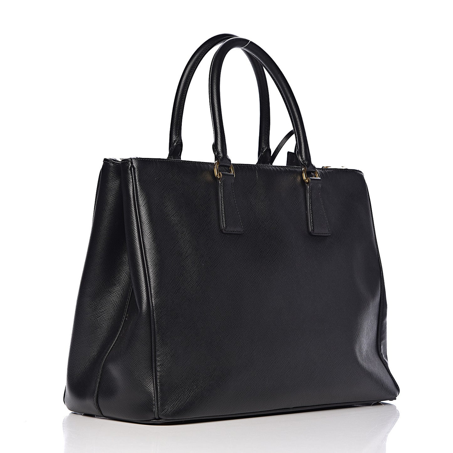 Saffiano Large Galleria Double Zip Tote Black