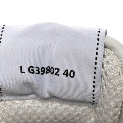 Chanel Suede Fabric Calfskin Womens CC Sneakers 40 Blue Light Gray 8 of 8