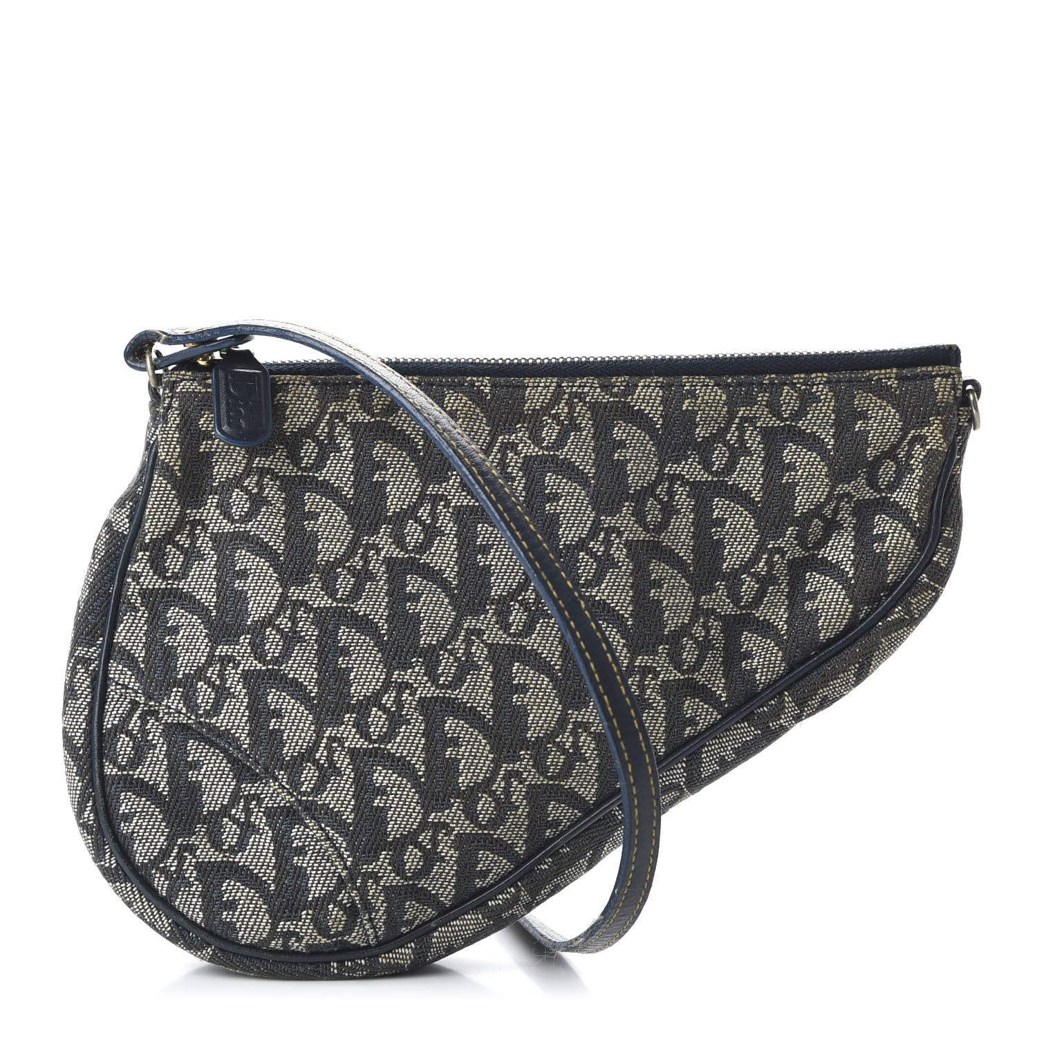 Christian Dior Monogram Mini Saddle Pochette Navy 1 of 10