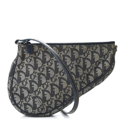 Christian Dior Monogram Mini Saddle Pochette Navy 1 of 10