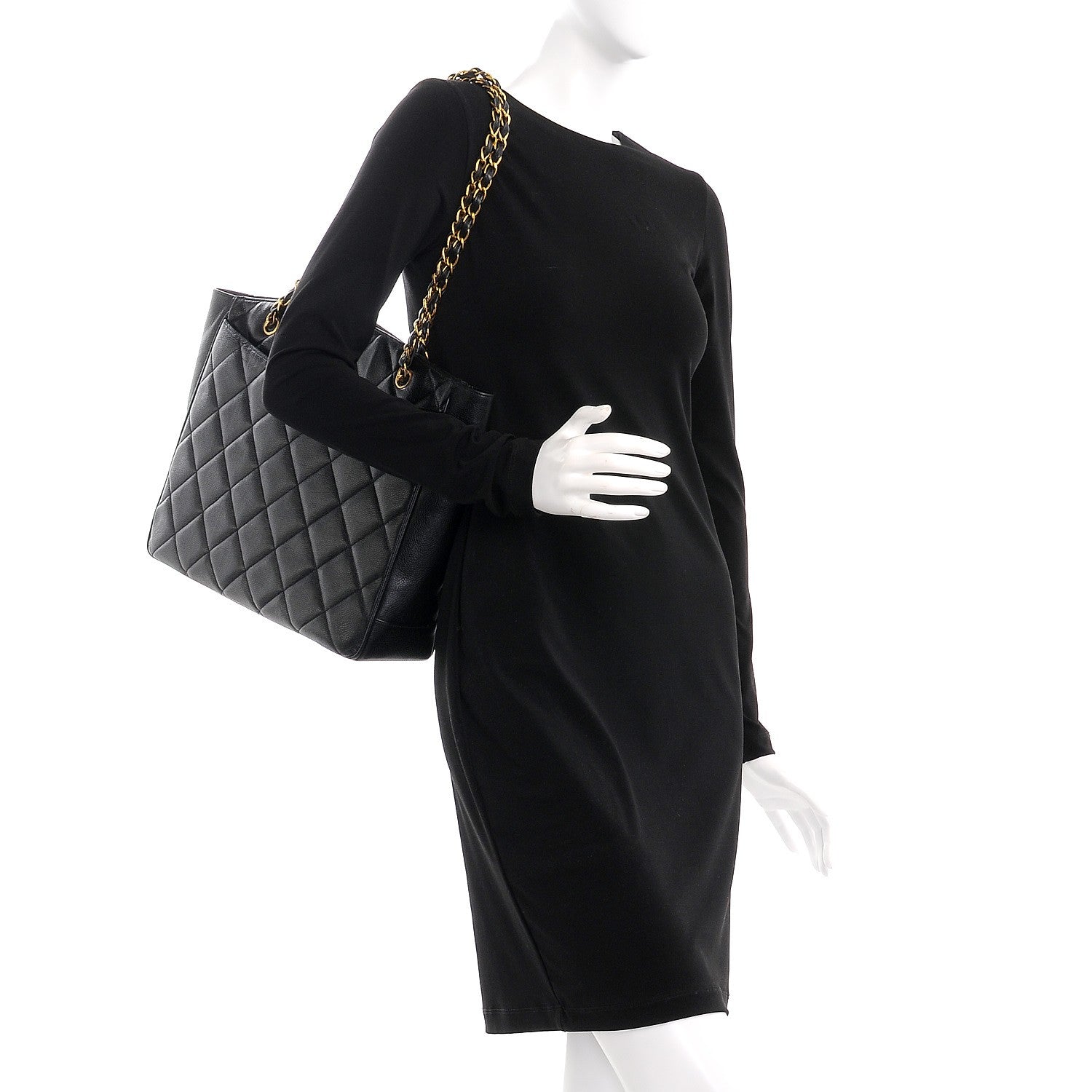 Chanel Caviar Quilted CC Shoulder Bag Black 2 of 8