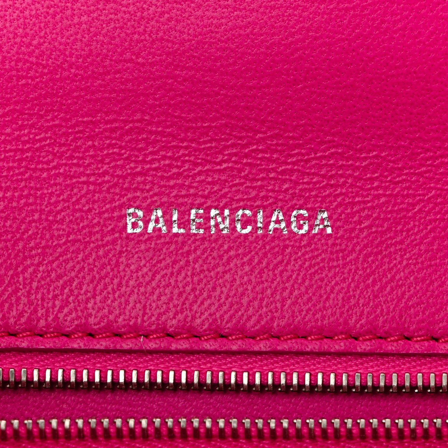 Balenciaga Shiny Box Calfskin Small Hourglass Top Handle Bag Acid Fuchsia 6 of 10