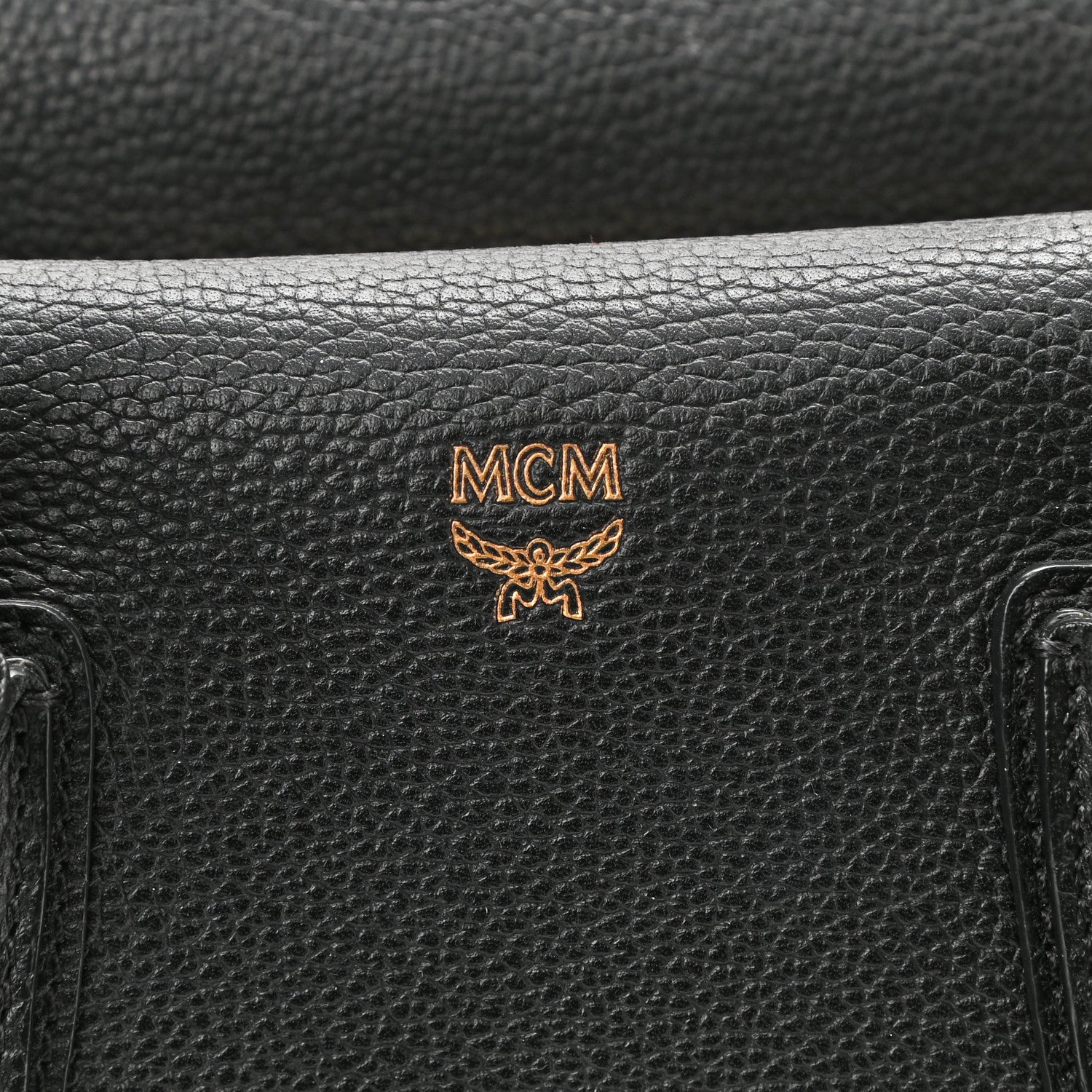 MCM Grained Calfskin Medium Milla Tote Black 6 of 7