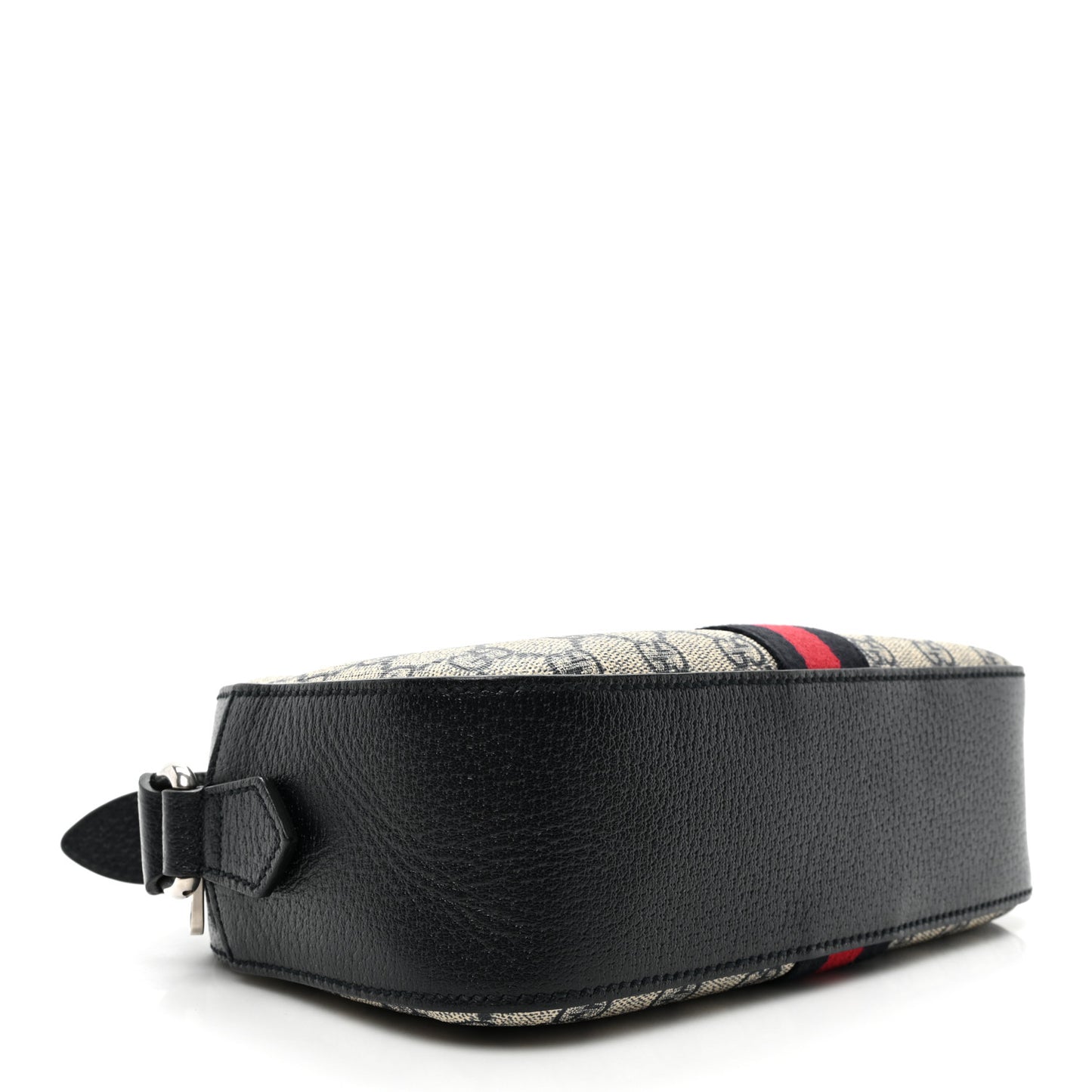 GG Supreme Monogram Textured Dollar Calfskin Web Small Ophidia Camera Bag Beige Blue