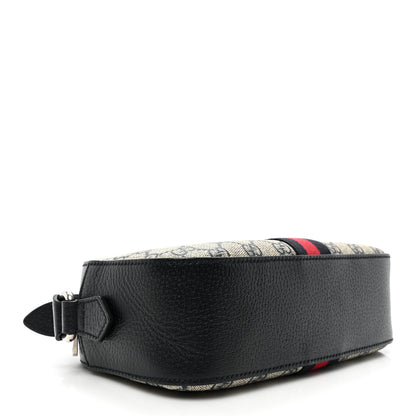 Gucci GG Supreme Monogram Textured Dollar Calfskin Web Small Ophidia Camera Bag Beige Blue 4 of 8