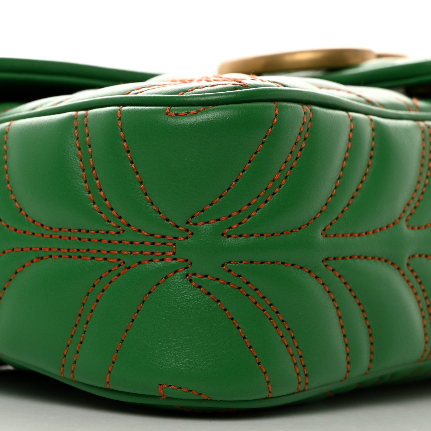 Gucci X Adidas Calfskin Matelasse Small GG Marmont Shoulder Bag Green 9 of 10