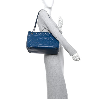 Chanel Caviar Quilted CC Timeless Soft Tote Blue 2 of 13