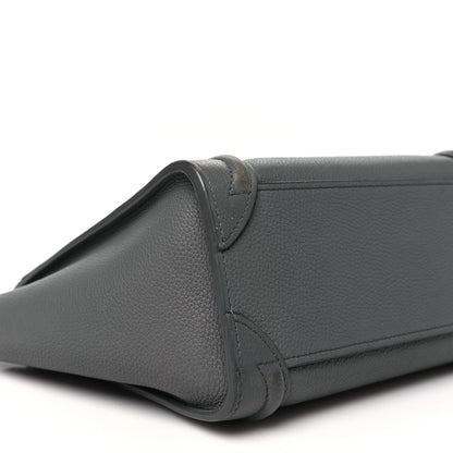 Celine Drummed Calfskin Nano Luggage Kohl 9 of 10