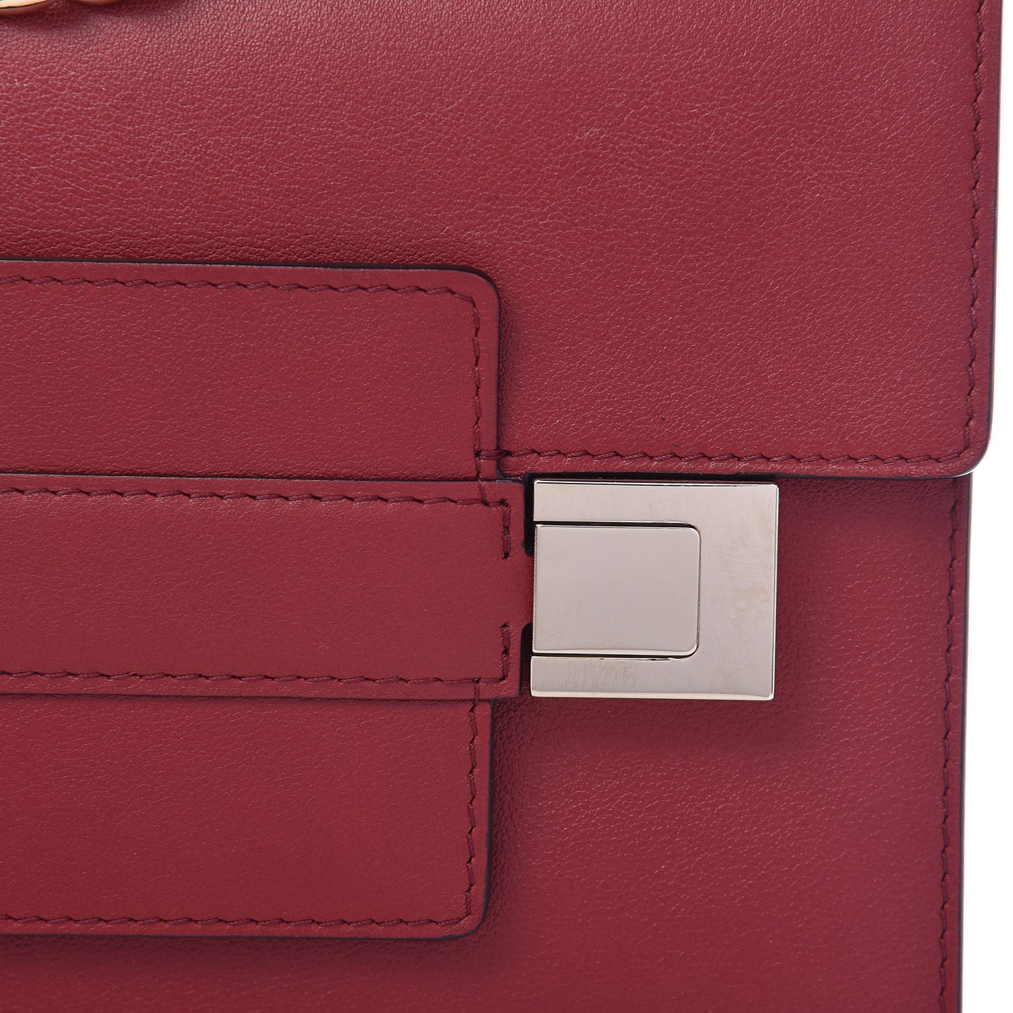 Calfskin Madame Chaine Bag Burgundy