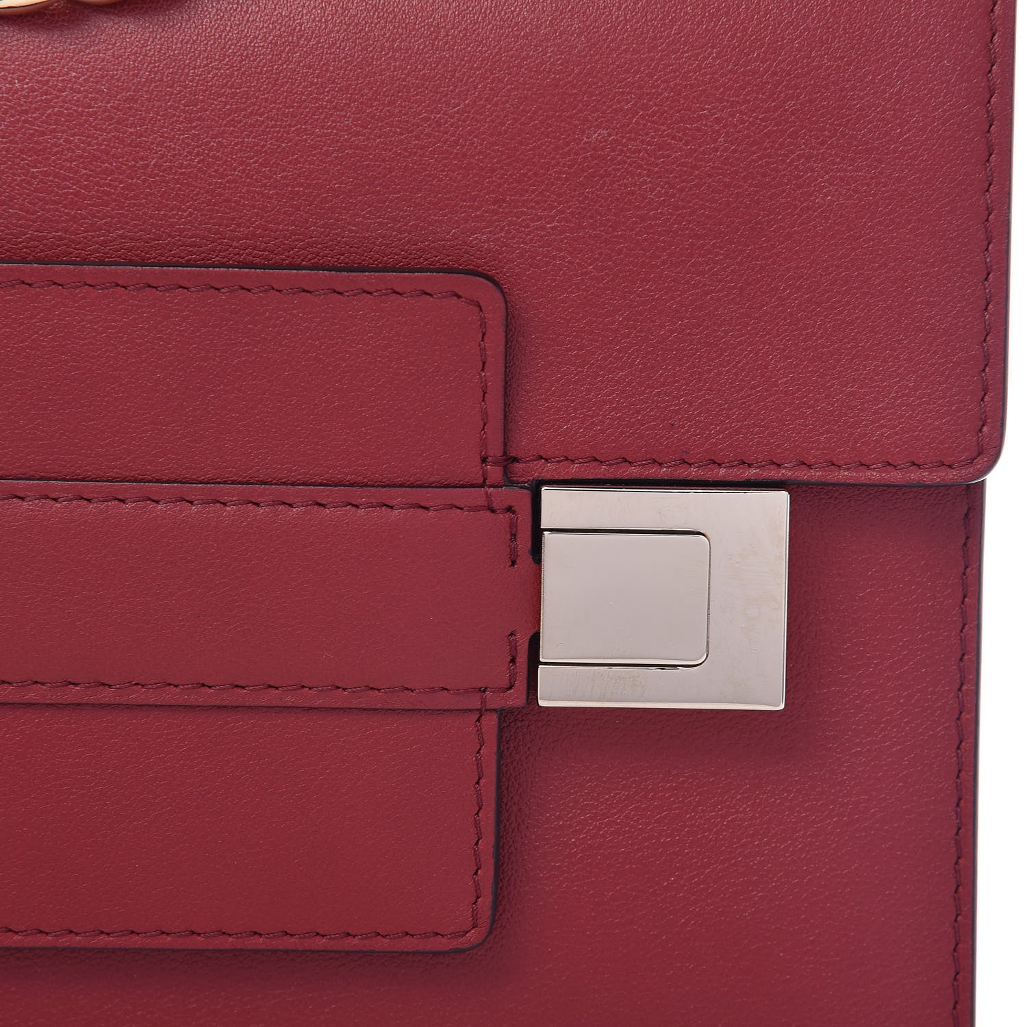 Delvaux Calfskin Madame Chaine Bag Burgundy 8 of 12