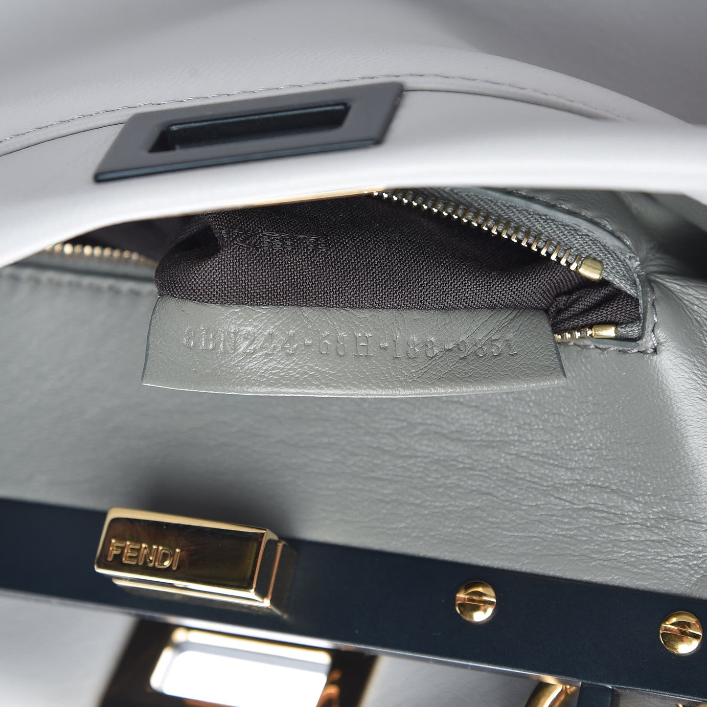 Nappa Colorblock Mini Peekaboo Iconic Satchel Grigio Perla Peonia Alga