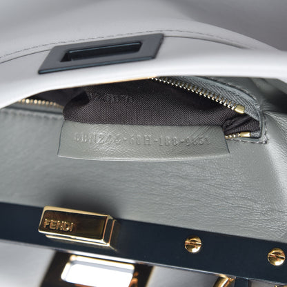 Fendi Nappa Colorblock Mini Peekaboo Iconic Satchel Grigio Perla Peonia Alga 8 of 10