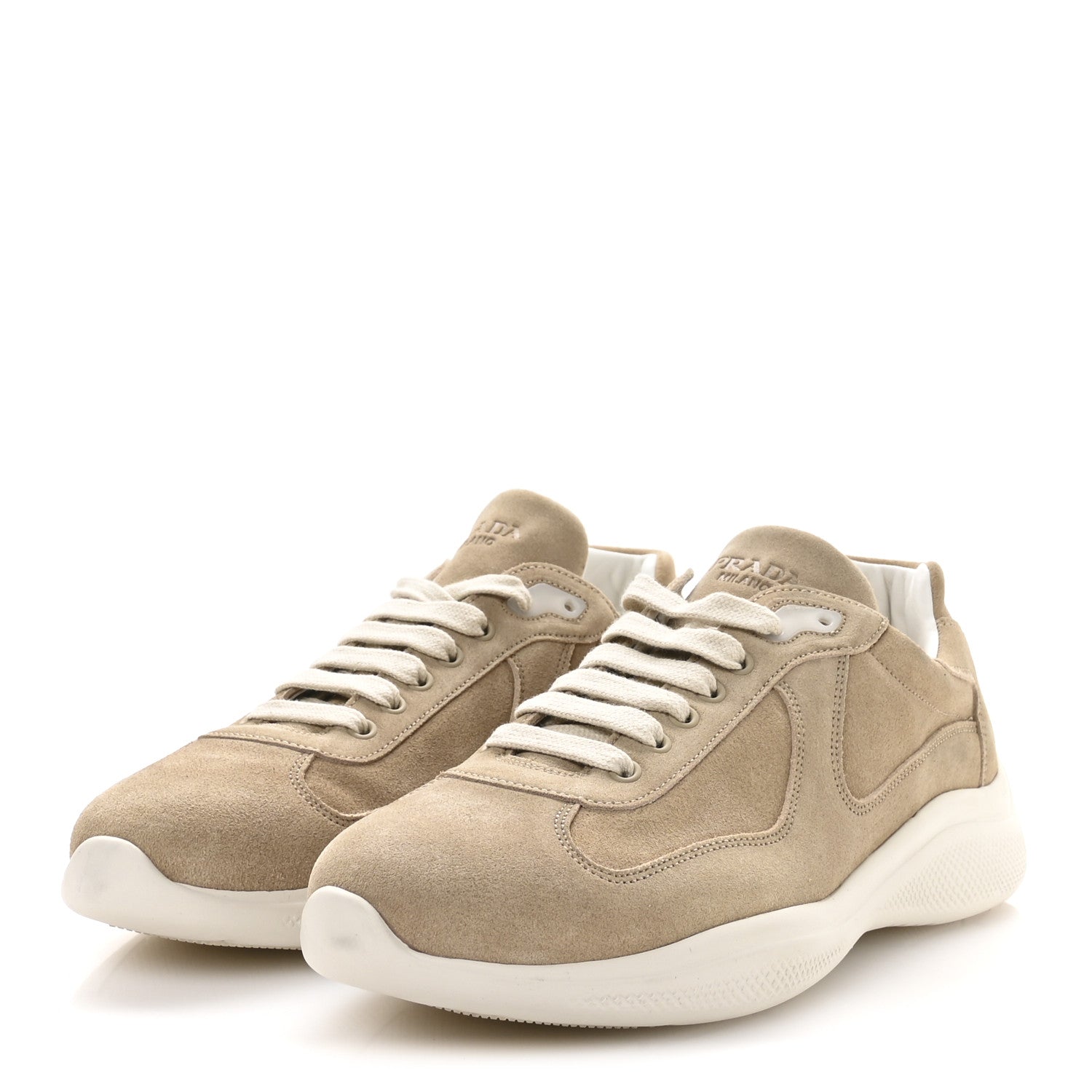Prada Suede Mens America's Cup Sneakers 11 Beige 4 of 7
