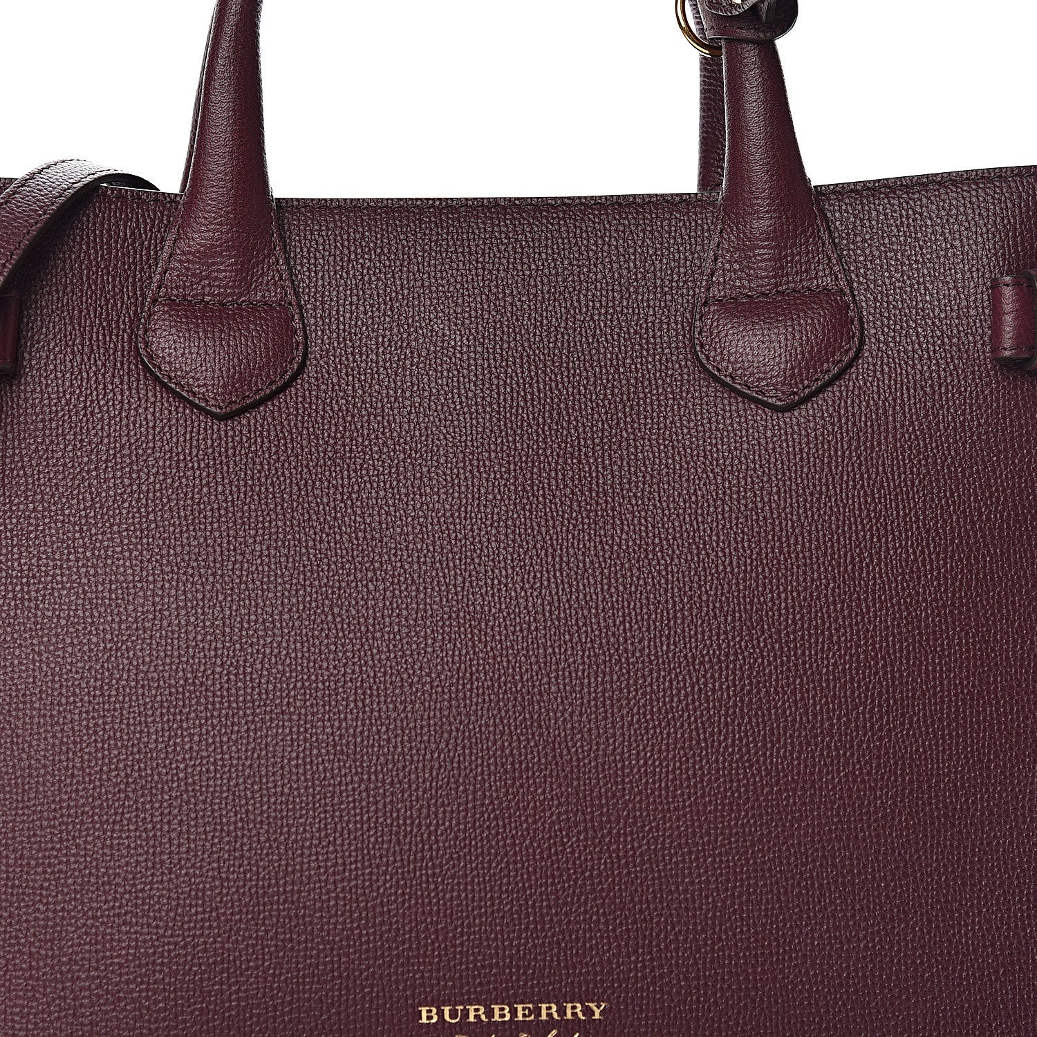Burberry Grainy Calfskin House Check Medium Banner Tote Elderberry 13 of 13