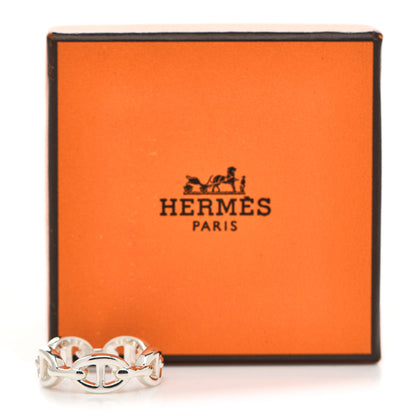 Hermes Sterling Silver PM Chaine d'Ancre Enchainee Band Ring 55 7.25 7 of 7