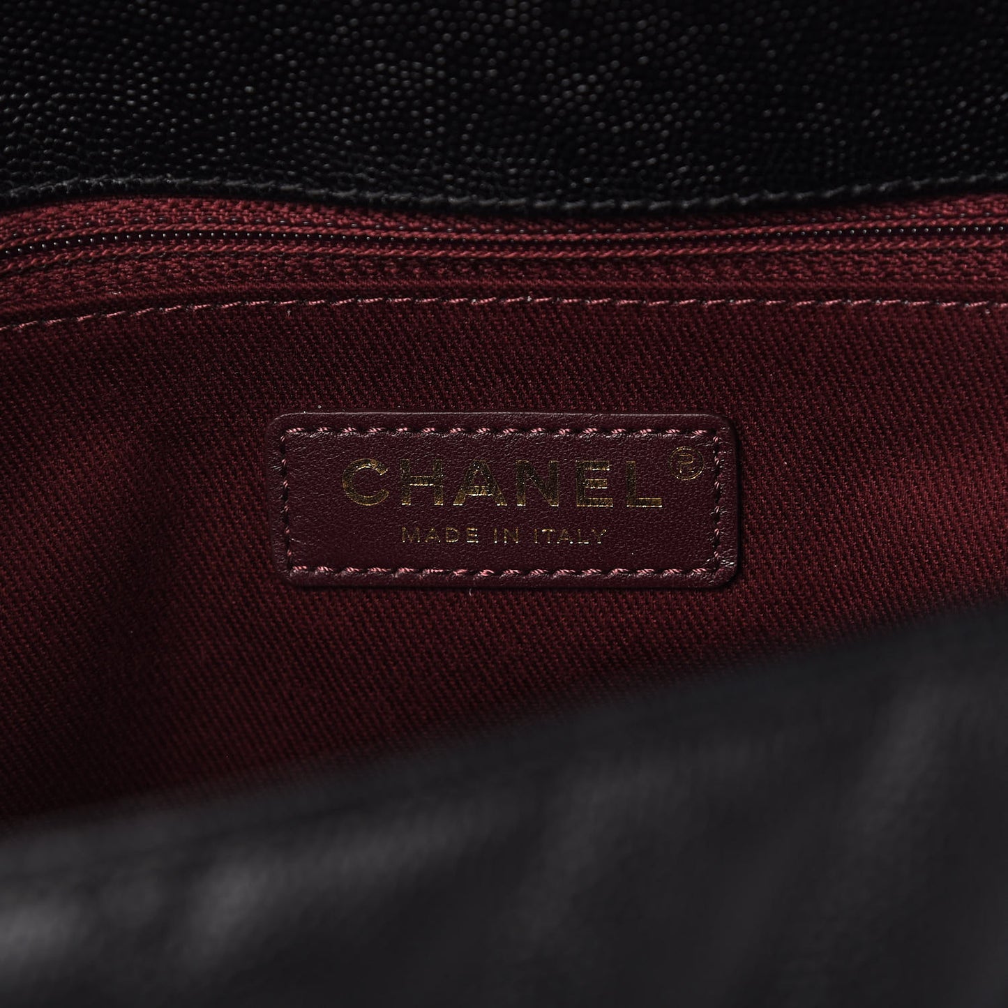 Caviar Chevron Quilted Medium Coco Handle Flap Black