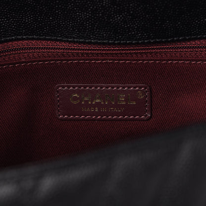 Chanel Caviar Chevron Quilted Medium Coco Handle Flap Black 13 of 19