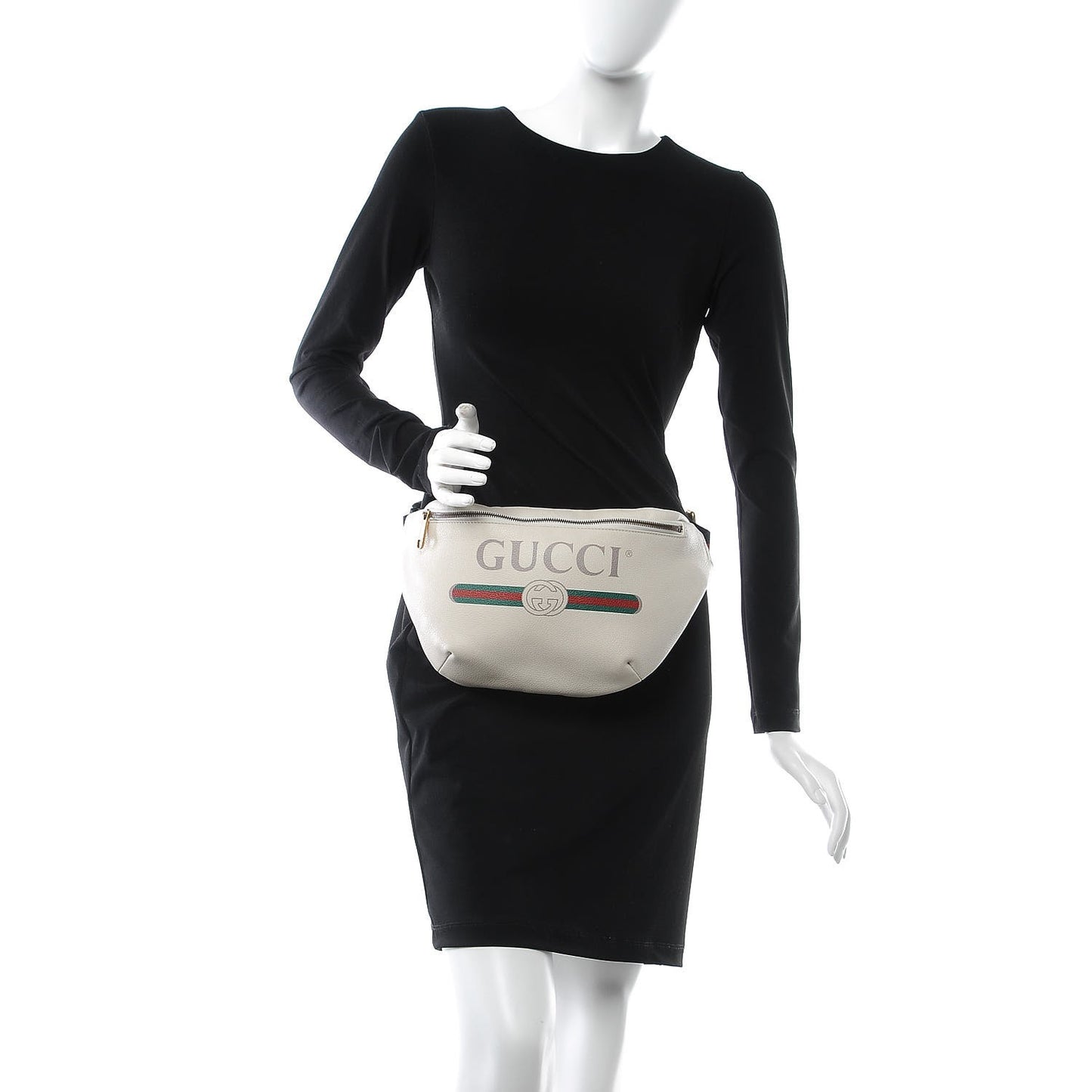 Grained Calfskin Logo Belt Bag White