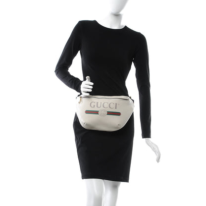 Gucci Grained Calfskin Logo Belt Bag White 2 of 9