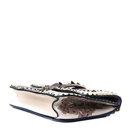 Valentino Garavani Vitello Monogram Kimono 1997 Print Medium Glam Lock Rockstud Flap Dark Mauve 5 of 7
