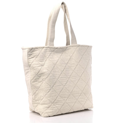 Chanel Terry Cotton CC Beach Tote Towel Set Ivory 4 of 10