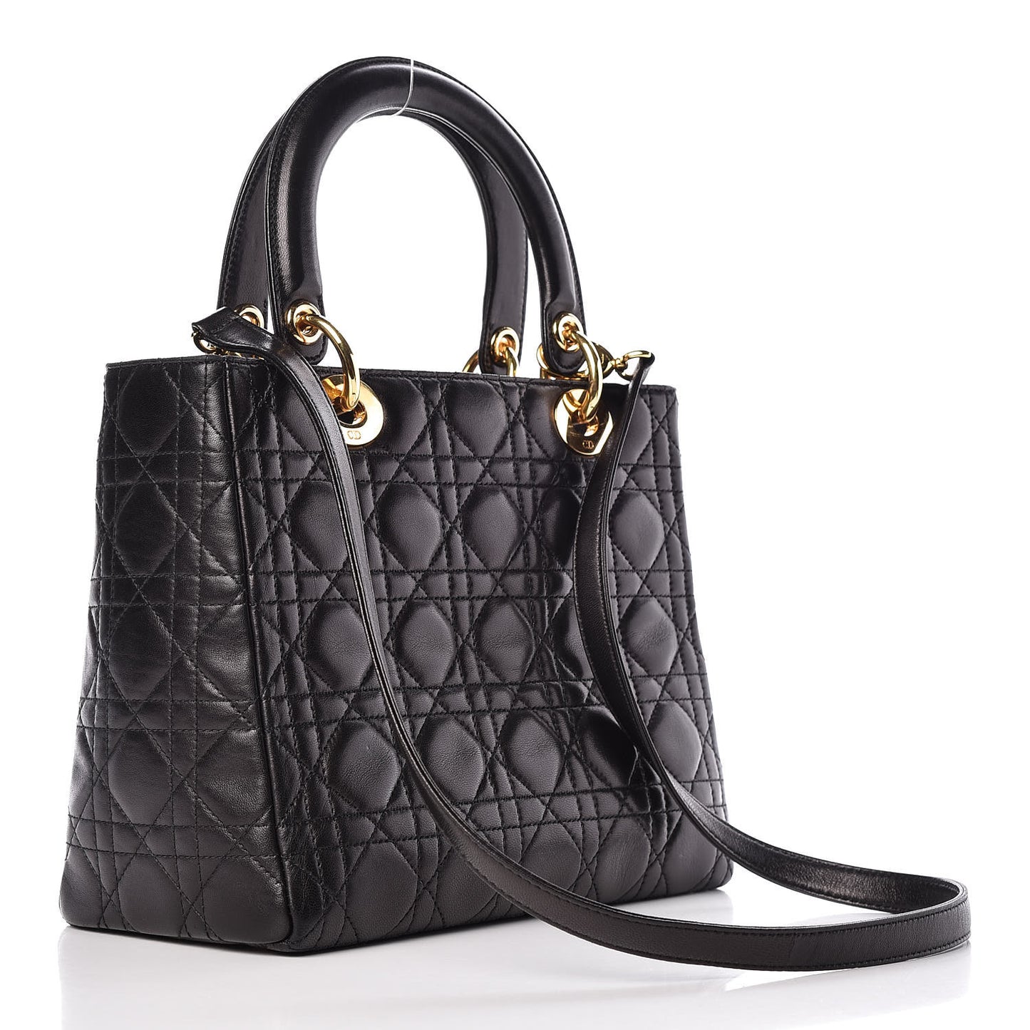 Lambskin Cannage Medium Lady Dior Black