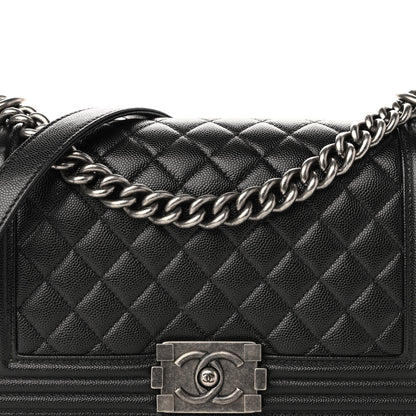 Chanel Caviar Quilted Medium Boy Flap Black 8 of 11