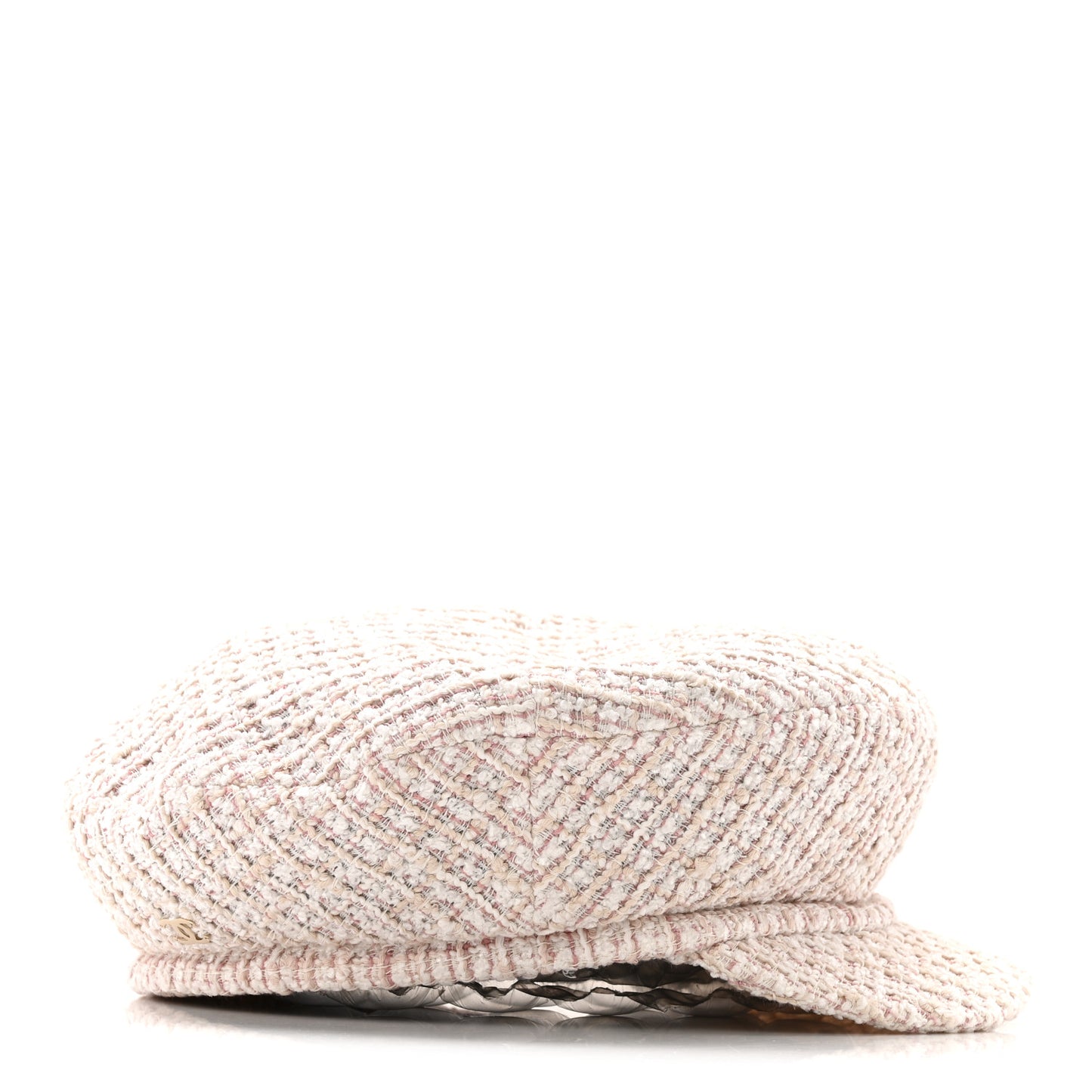 Cotton Tweed Newsboy Hat M Pink Ecru