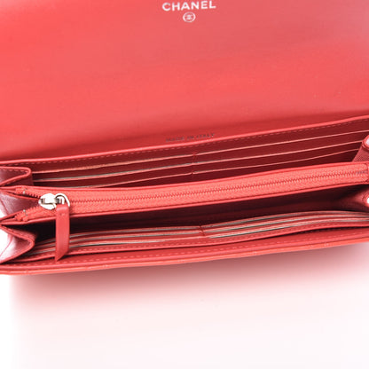 Chanel Patent Calfskin Quilted Large Flap Wallet Dark Pink 5 of 15