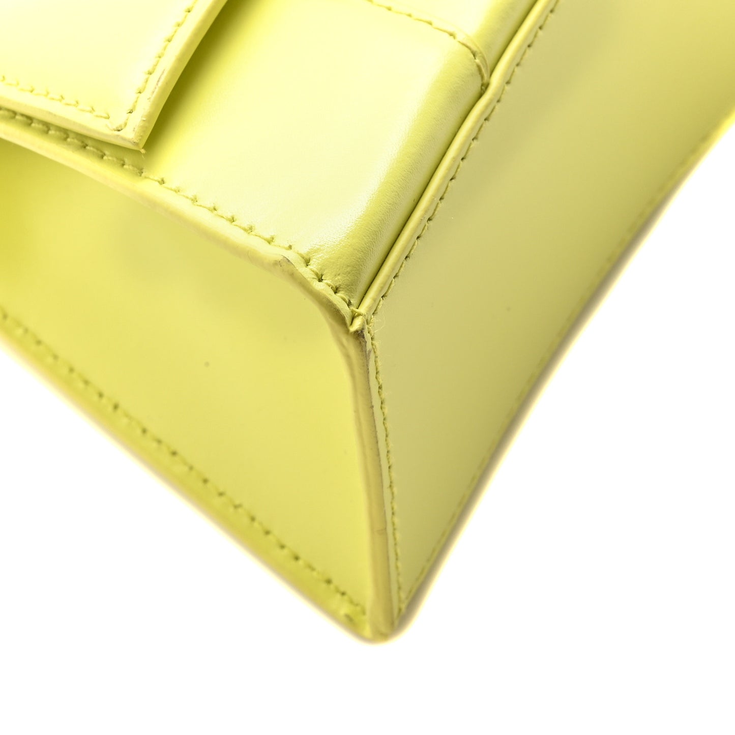 Shiny Box Calfskin Hourglass Top Handle Bag XS Lime