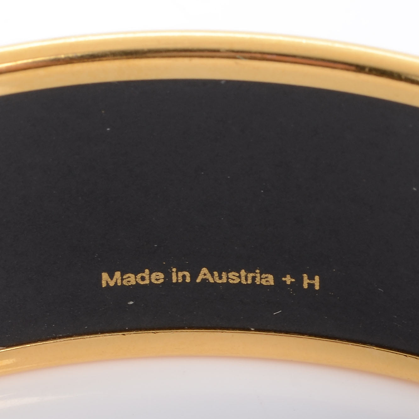 Enamel Printed Horse Wide Bracelet 65 Gold Plated