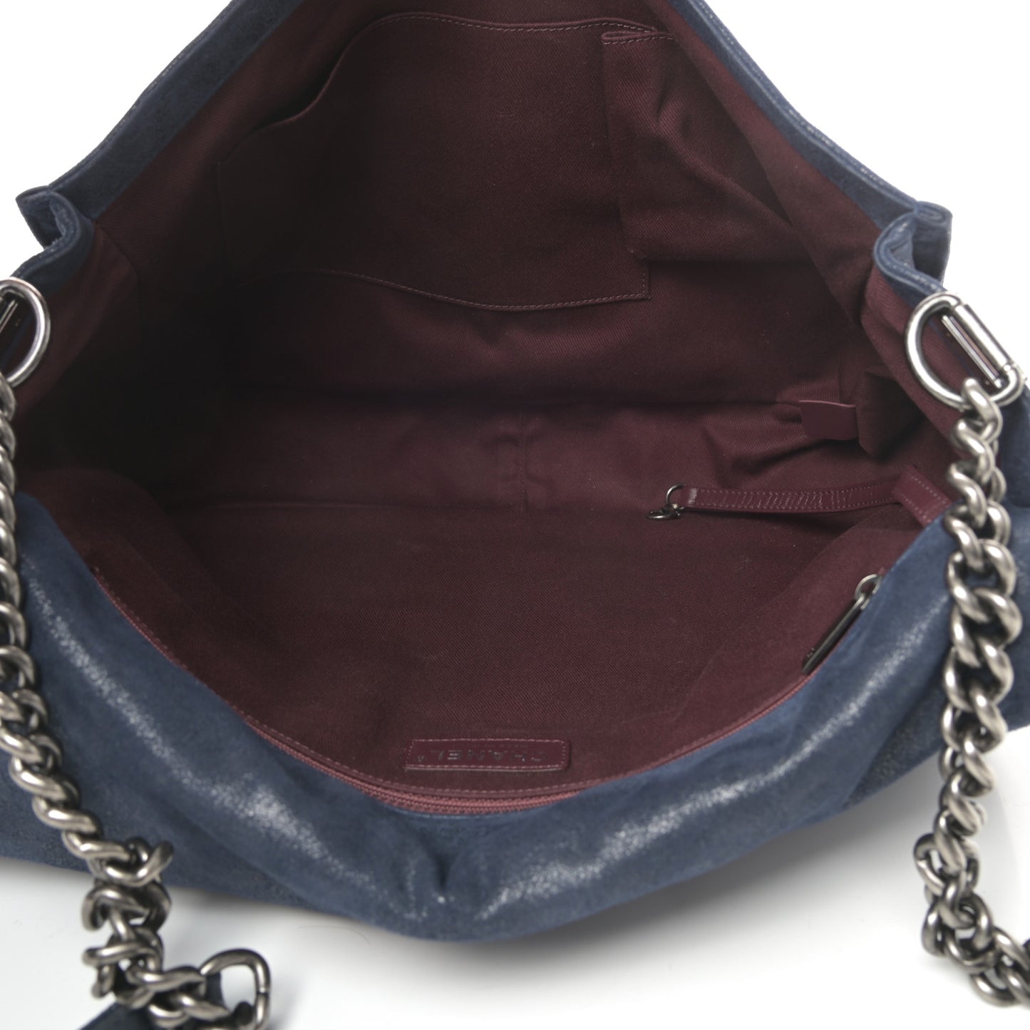 Goatskin Quilted Large Gentle Boy Flap Navy