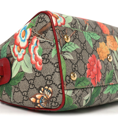 Gucci GG Supreme Monogram Tian Small Boston Beige Multicolor Red 9 of 10