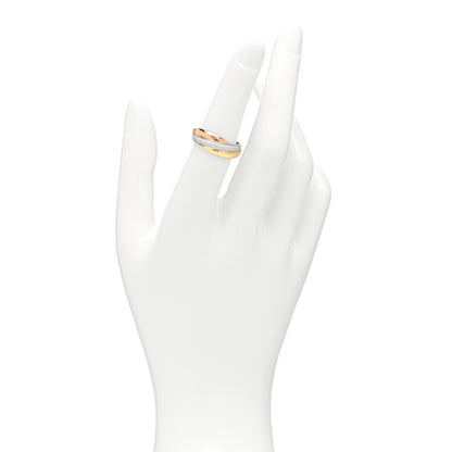 Cartier 18K White Yellow Pink Gold Diamond Small Trinity Paved Ring 50 5.25 2 of 5