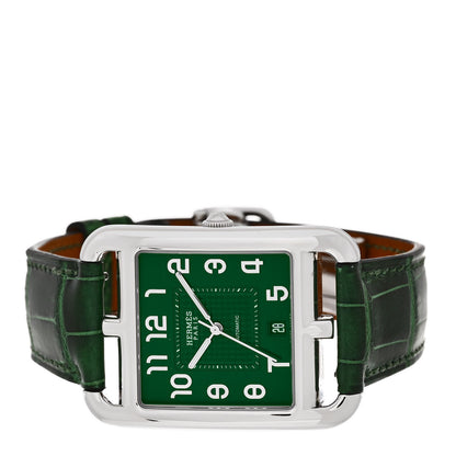 Hermes Stainless Steel Alligator 33mm Cape Cod Automatic Watch Vert Moyen 2 of 4