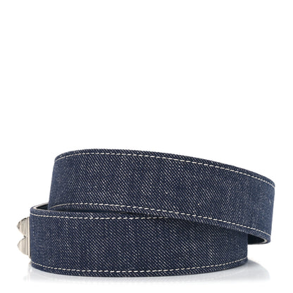 Hermes Denim Epsom 32mm Collier De Chein 75 30 Belt Bleu Indigo White Bleu Navy 2 of 3